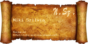 Niki Szilvia névjegykártya
