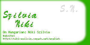 szilvia niki business card
